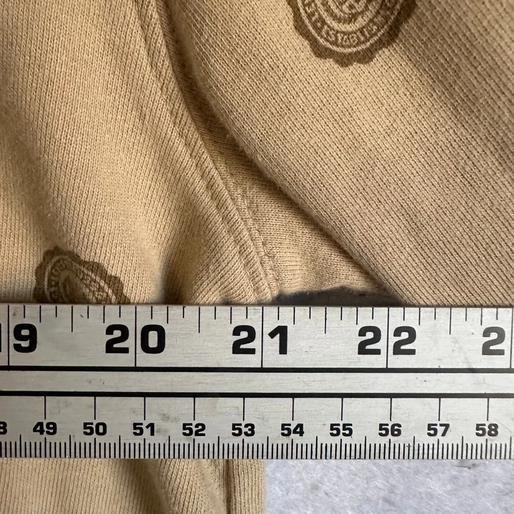 Levis Mens Tan All Over Logo Print Pullover Hoodie Sweatshirt Large